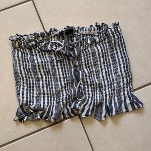 AE Blue/White Striped Crop Top